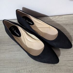 CL by Laundry Women's Aluce Wedge Pumps Black Size 9.5 EUC TV Wardrobe